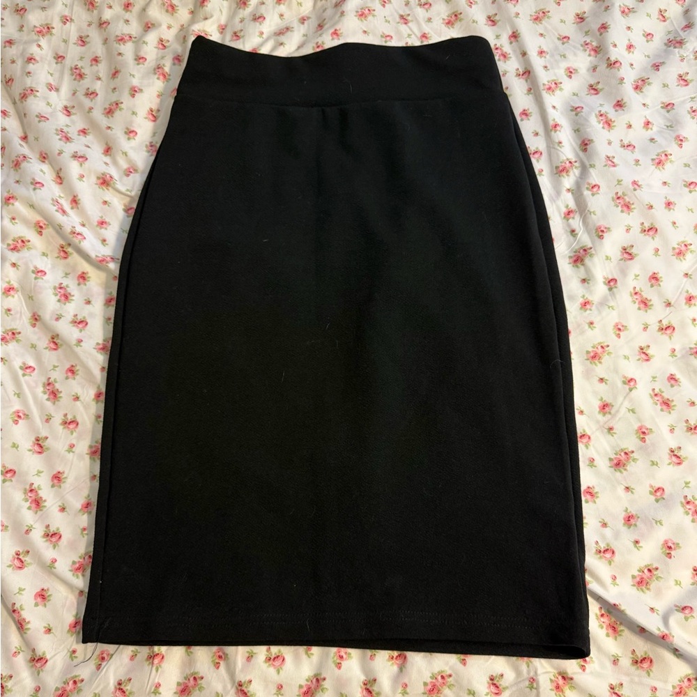 Black Knee-Length Pencil Skirt for Work